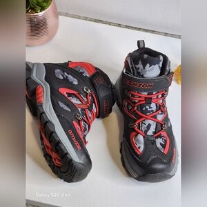 Black and Red Sturdy Athletic Boots